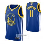 Camiseta Golden State Warriors Klay Thompson NO 11 Icon 2022 NBA Finals Azul