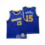 Camiseta Golden State Warriors Latrell Sprewell NO 15 Mitchell & Ness 1992-93 Azul