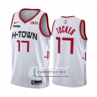 Camiseta Houston Rockets P.j. Tucker Ciudad Edition Blanco