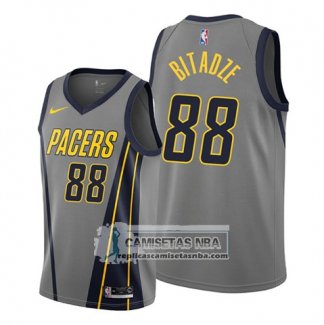 Camiseta Indiana Pacers Goga Bitadze Ciudad Gris