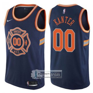 Camiseta Knicks Enes Kanter Ciudad 2017-18 Azul