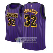 Camiseta Lakers Magic Johnson Ciudad 2018 Violeta