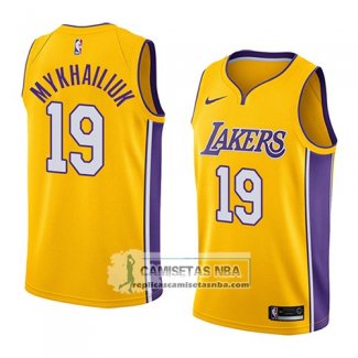 Camiseta Lakers Sviatoslav Mykhailiuk Icon 2018 Amarillo