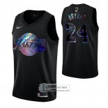 Camiseta Los Angeles Lakers Kobe Bryant Iridescent Logo Negro