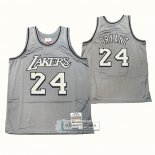 Camiseta Los Angeles Lakers Kobe Bryant NO 24 Mitchell & Ness 1996-97 Gris