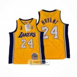 Camiseta Los Angeles Lakers Kobe Bryant NO 24 Mitchell & Ness 2008-09 Amarillo