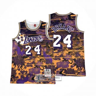 Camiseta Los Angeles Lakers Kobe Bryant NO 24 Mitchell & Ness Lunar New Year Violeta