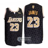 Camiseta Los Angeles Lakers Lebron James NO 23 Negro
