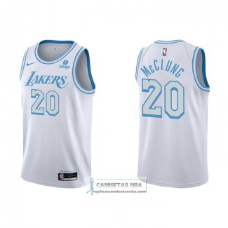 Camiseta Los Angeles Lakers Mac McClung NO 20 Ciudad 2021-22 Blanco