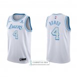 Camiseta Los Angeles Lakers Rajon Rondo NO 4 Ciudad 2021-22 Blanco