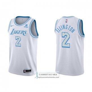 Camiseta Los Angeles Lakers Wayne Ellington NO 2 Ciudad 2021-22 Blanco