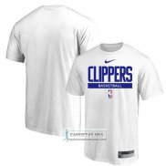 Camiseta Manga Corta Los Angeles Clippers Practice Performance 2022-23 Blanco