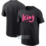 Camiseta Manga Corta Los Angeles Lakers James King Commemorative Negro