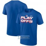 Camiseta Manga Corta Philadelphia 76ers 2023 NBA Playoffs Azul