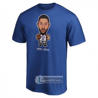 Camiseta Manga Corta Philadelphia 76ers Ben Simmons Star Player Azul