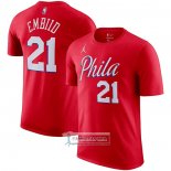 Camiseta Manga Corta Philadelphia 76ers Joel Embiid Statement Rojo