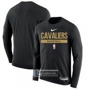 Camiseta Manga Larga Cleveland Cavaliers Practice Performance 2022-23 Negro