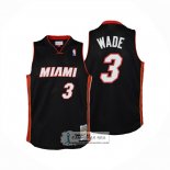 Camiseta Miami Heat Dwyane Wade NO 3 Mitchell & Ness 2012-13 Negro