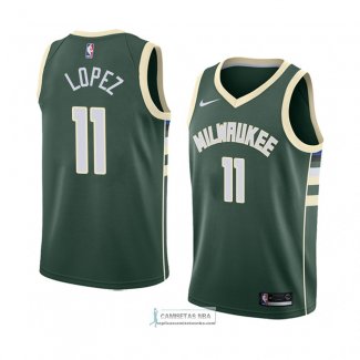 Camiseta Milwaukee Bucks Brook Lopez Icon 2018 Verde