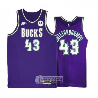 Camiseta Milwaukee Bucks Thanasis Antetokounmpo NO 43 Classic 2022-23 Violeta