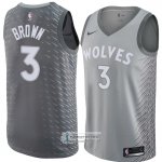 Camiseta Minnesota Timberwolves Anthony Marron Ciudad 2018 Gris