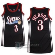 Camiseta Mujer 76ers Iverson Negro