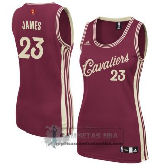 Camiseta Mujer Navidad 2015 Cavaliers James Rojo