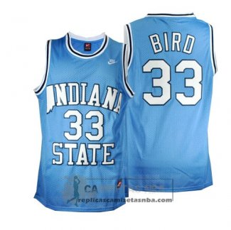 Camiseta NCAA Indiana State Sycamores Larry Bird Azul