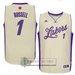 Camiseta Navidad Lakers Russell 2015 Blanco