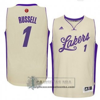 Camiseta Navidad Lakers Russell 2015 Blanco