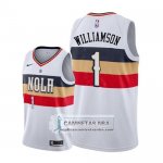 Camiseta New Orleans Pelicans Zion Williamson Earned 2019-20 Blanco
