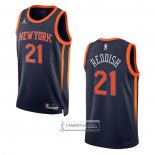 Camiseta New York Knicks Cam Reddish NO 21 Statement 2022-23 Negro