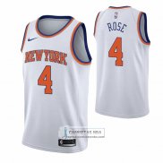 Camiseta New York Knicks Derrick Rose NO 4 Association Blanco