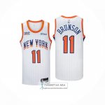 Camiseta New York Knicks Jalen Brunson NO 11 Ciudad 2024-25 Blanco