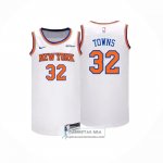 Camiseta New York Knicks Karl-Anthony Towns NO 32 Association 2024-25 Blanco