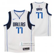 Camiseta Nino Dallas Mavericks Luka Doncic NO 77 Association Blanco