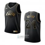 Camiseta Nino Golden Edition Los Angeles Lakers Kobe Bryant NO 24 Negro