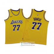 Camiseta Nino Los Angeles Lakers Luka Doncic NO 77 Icon 2024-25 Amarillo