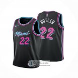 Camiseta Nino Miami Heat Jimmy Butler NO 22 Ciudad Negro