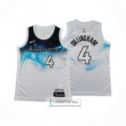 Camiseta Nino Minnesota Timberwolves Robert Dillingham NO 4 Ciudad 2024-25 Blanco