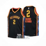 Camiseta Nino Oklahoma City Thunder Shai Gilgeous-Alexander NO 2 Ciudad 2024-25 Negro