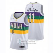 Camiseta Nino Pelicans Jrue Holiday Ciudad 2018-19 Blanco