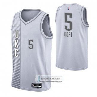 Camiseta Oklahoma City Thunder Luguentz Dort NO 5 Ciudad 2021-22 Blanco