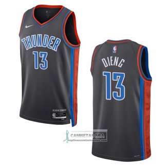 Camiseta Oklahoma City Thunder Ousmane Dieng NO 13 Ciudad 2022-23 Gris