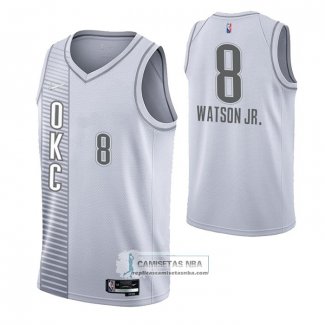 Camiseta Oklahoma City Thunder Paul Watson JR. NO 8 Ciudad 2021-22 Blanco