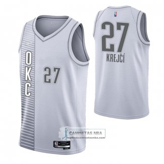 Camiseta Oklahoma City Thunder Vit Krejci NO 27 Ciudad 2021-22 Blanco