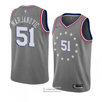 Camiseta Philadelphia 76ers Boban Marjanovic Ciudad 2018-19 Gris