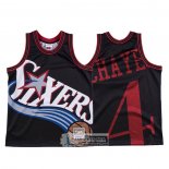 Camiseta Philadelphia 76ers Chris Webber Mitchell & Ness Big Face Negro