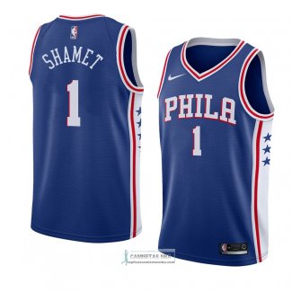 Camiseta Philadelphia 76ers Landry Shamet Icon 2017-18 Azul