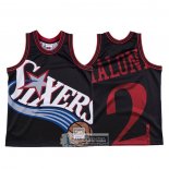 Camiseta Philadelphia 76ers Moses Malone Mitchell & Ness Big Face Negro